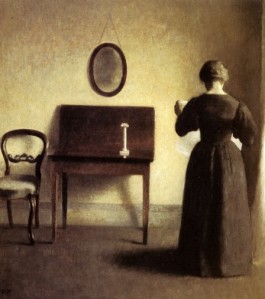 Vilhelm Hammershoi - A Lady Reading In An interior